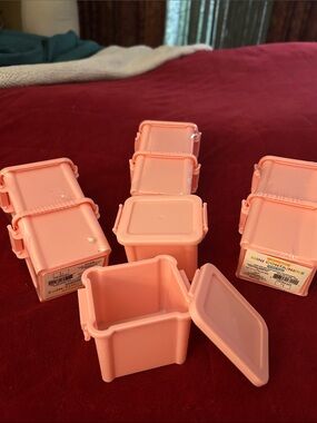 Set of 8 and 2 blue  Mini Storage Containers